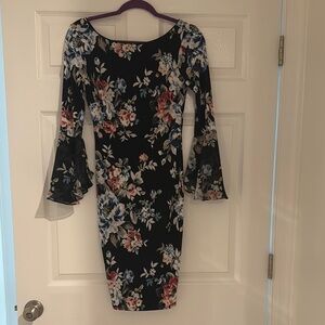 White House Black Market Floral Black Dress